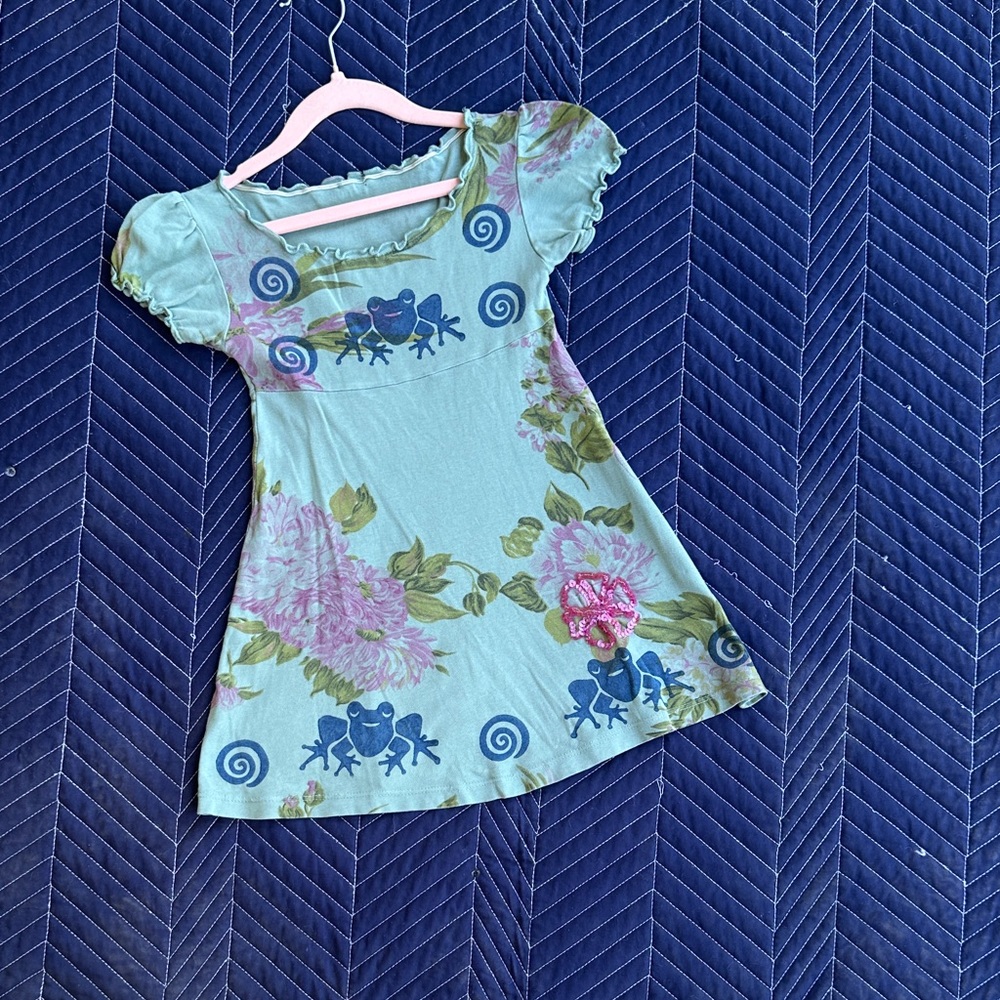 Wonder Nation Kids Dress - Blue and Green Floral
